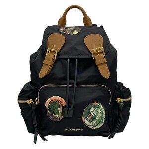 BURBERRY LONDON ENGLAND 4050384 Black Brown Nylon Leather Backpack